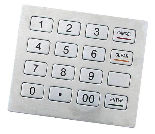 ZTP 592A PCI Pin Pad RS-232 IP65 Stainless Kiosk Keypad Support DES, Triple DES Algorithm